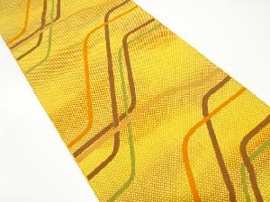 本場筑前博多　幾何学模様織り出し　名古屋帯